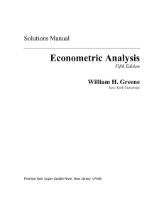 Econometric Analysis   W. Greene   Solutions manual