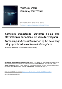 Kontrollü atmosferde üretilmiş Fe-Co ikili alaşımlarının borlanması ve karekterizasyonu