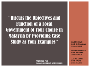 function and objectives of local government in Malaysia