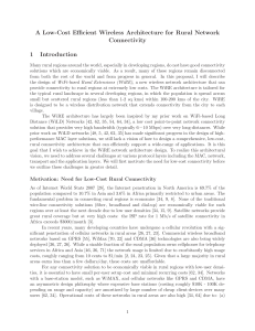 A Low-Cost Eﬃcient Wireless Architecture for Rural Network Connectivity