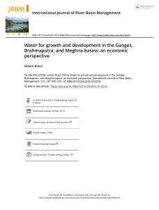 Water for growth and development in the Ganges Brahmaputra and Meghna basins