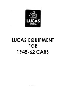 LUCAS Equipment 1948-1962 Cars