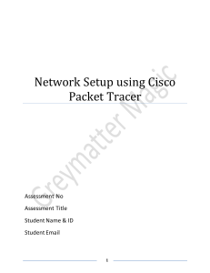 Network Setup using Cisco Packet Tracer