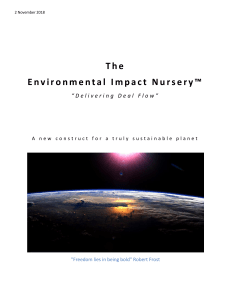 The Environmental Impact Nursery delivering deal flow a new construct for a truly sustainable planet  20181102