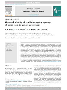 Geometrical study of ventilation system openings of pump room in nuclear power plant