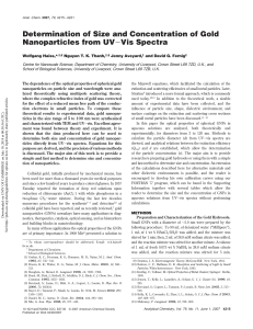 Determination of size and concentration of gold nanoparticles from UV-Vis spectra