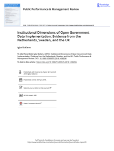 Institutional Dimensions of Open Government Data Implementation Evidence from the Netherlands Sweden and the UK