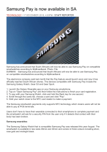 Samsung Pay is now available in SA