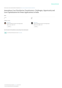 Amorphous Core Distribution Transformers-Challenges, Opportunity and Loss Capitalization for Power Applications in India