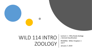 WILD 114 INTRO TO ZOOL LECTURE 1 CLASSIFICATION CHAPTERS 1,7
