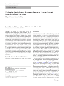 Evaluating single-subject treatment research lessons learned from aphasia literature   beesonrobey 20061