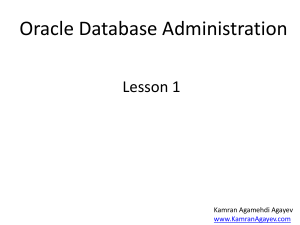 Oracle DBA Lesson 1