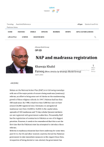 NAP and madrassa registration - Daily Times
