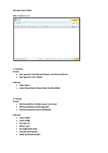 German GCSE - suggestions for writing an email - Schreibe eine E-Mail