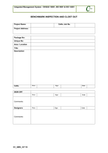 CC QMS 337 V2 - Benchmark Inspection Sheet