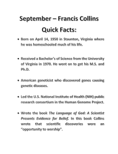 September- Francis Collins