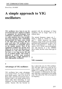 A Simple Approach to YIG Osc