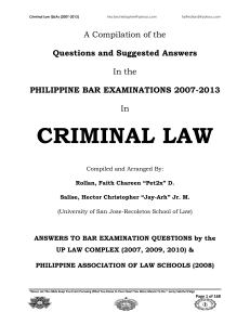 2007-2013-Criminal-Law-Philippine-Bar-Examination-Questions-and-Suggested-Answers-JayArhSals-Rollan