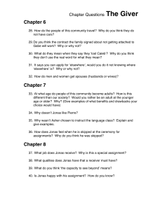 The Giver - Chapter 6-10 Questions