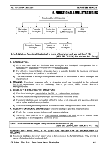 6. Functional Level Strategies