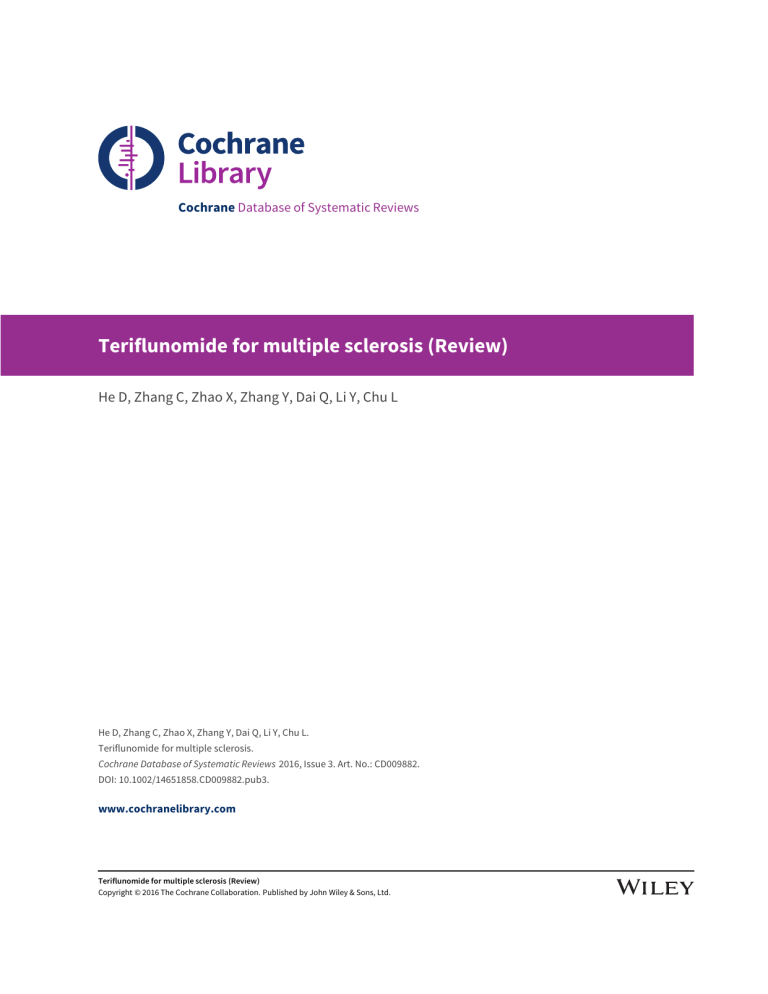 cochrane database systematic review 2016