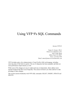 Using VFP 9's SQL Commands