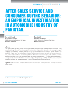 After sales service and consumer buying behavior an empirical investigation