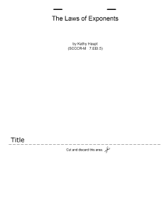 Law of Exponents Flip Book