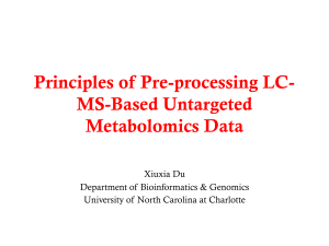 LC-MS Metabolomics Data Pre-processing Principles | Bioinformatics