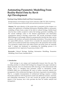 Automating Parametric Modelling From Reality-Based Data by Revit Api Development