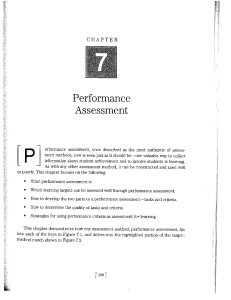 chapter 7 - performance assessment