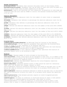 Basic Ericsson 3G Optimization Parameters