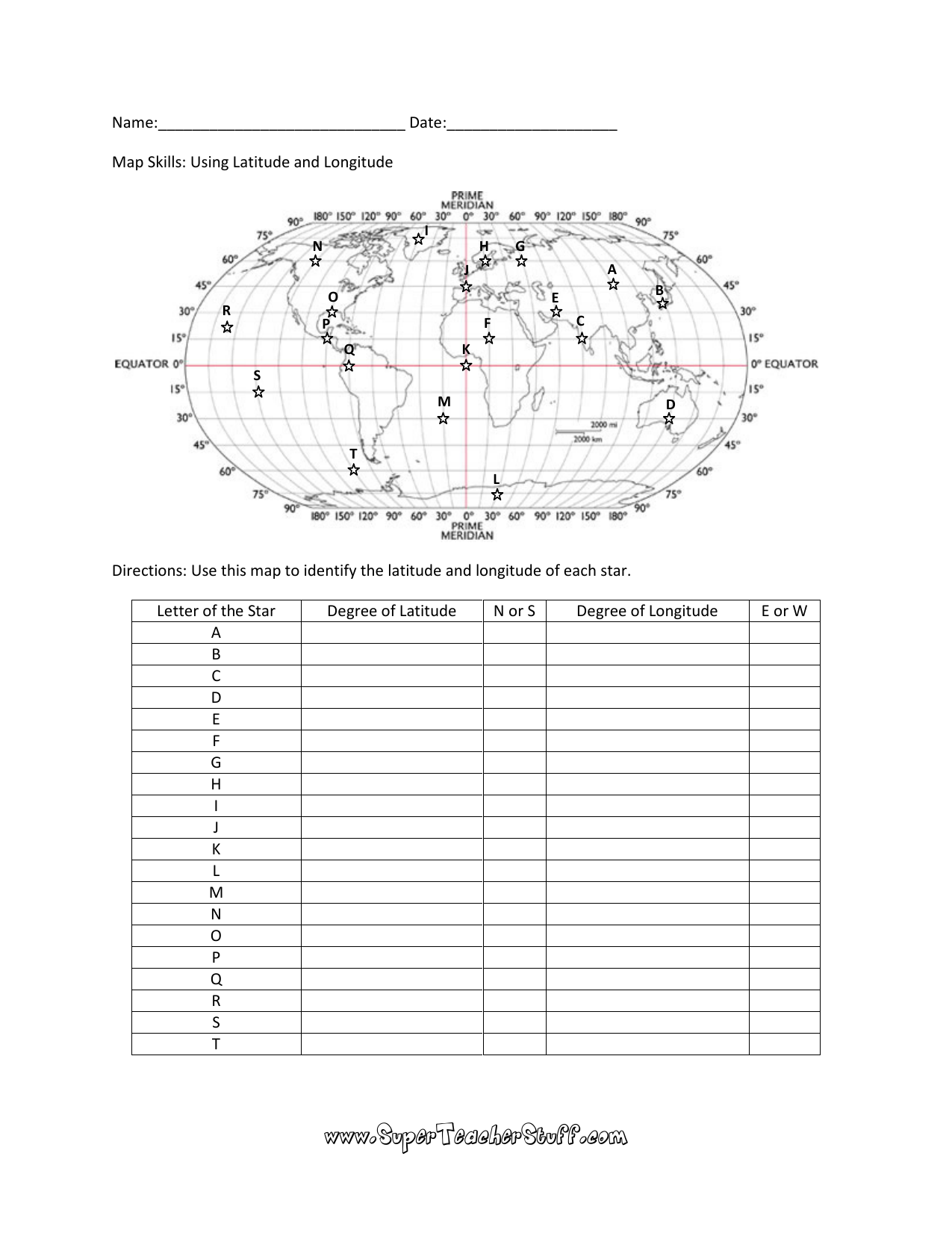 Latitude-and-Longitude-Worksheet Throughout Longitude And Latitude Worksheet