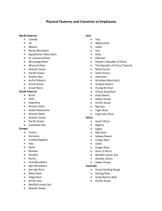 Physical Features and Countries to Focus On