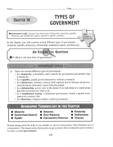 Types of Government Systems