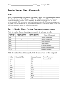 Practice Naming Binary Compounds