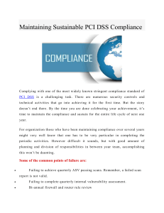 Maintaining Sustainable PCI DSS Compliance