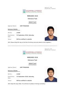 MBBS/BDS Entrance Admit Card - Amit Pradhan