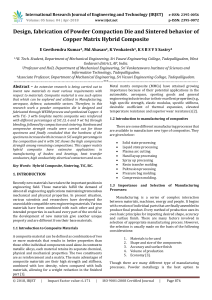 1-Design, fabrication of Powder Compaction Die and Sintered behavior of