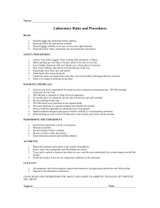 Lab Rules and Procedures