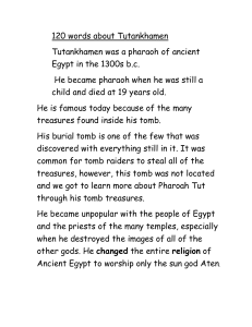120 words about Tutankhamen