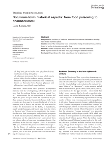 Botulinum toxin historical aspects- from food poisoning to pharmaceutical