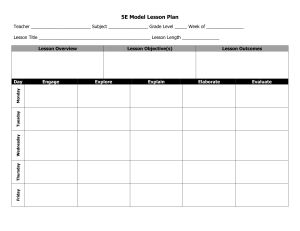 5e model lesson plan