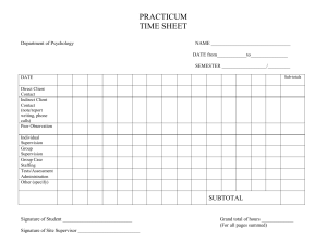 Sample Time Log for Tracking Practicum Hours