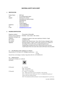 Foam Extinguisher MSDS