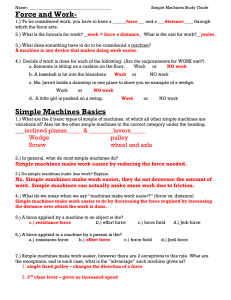 Simple Machines study guide KEY