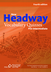 new headway pre intermediate vocabulary quizzes