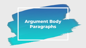 Argument Body Paragraphs