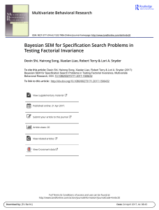 2017 Bayesian SEM for Specification Search Problems in Testing Factorial Invariance
