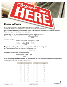 Markup vs Margin